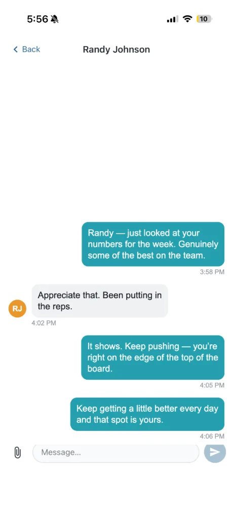 Driven One — Direct message (mobile)